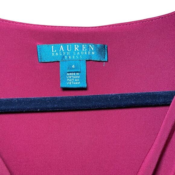 Lauren Ralph Lauren Red Quarter Sleeve - Midi Dress - Picture 5 of 13